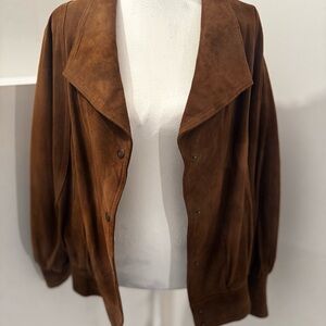 Brown Suede Women’s Bomber Jacket